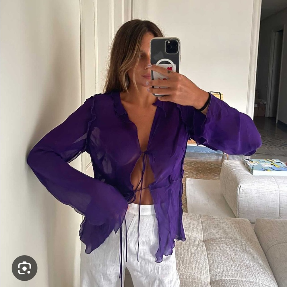 Rat & Boa Aphrodite Blouse size Large Amethyst Purple